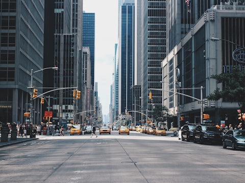 A busy city street, illustrating the world brief